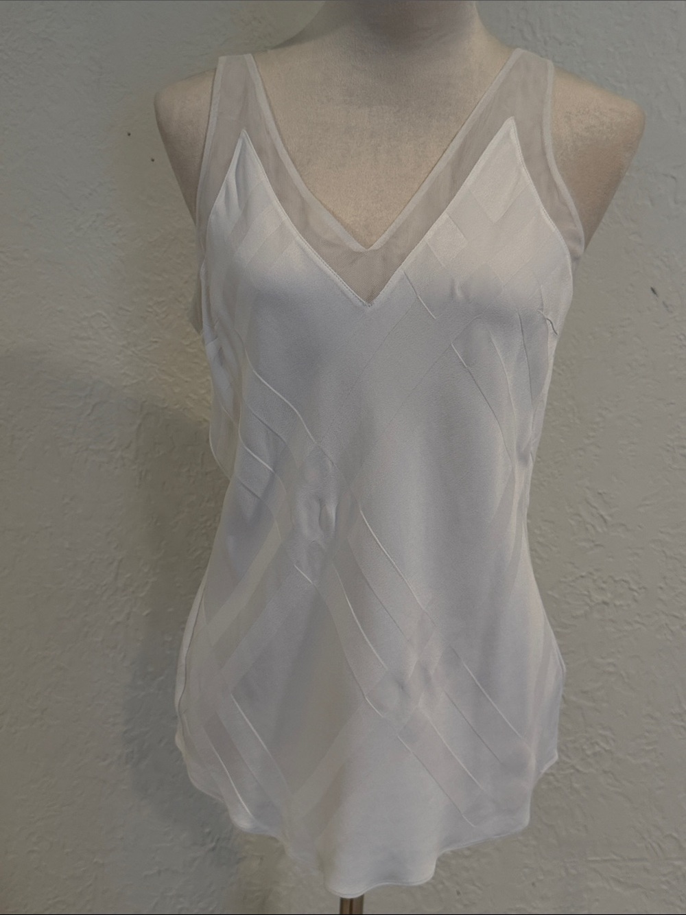 Ted Baker White Sheer-Trim V-Neck Camisole